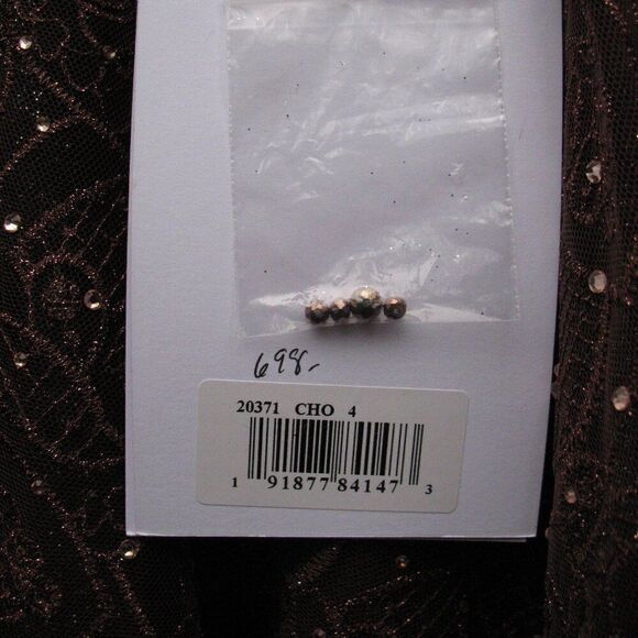 MAC DUGGAL 20371 Womens Brown Embellished Cap Sleeve A Line Dress - Picture 15 of 15